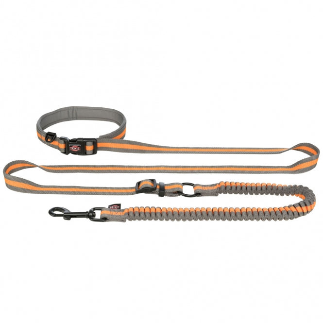 Trixie Jogging Dog Leash - graphite/papaya