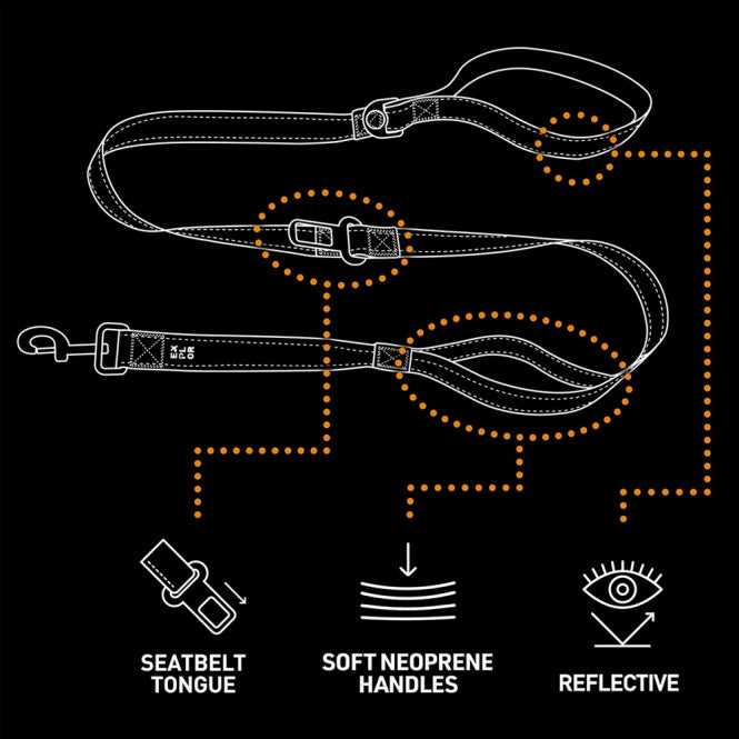Duvoplus EXPLOR Ultimate Fit On-The-Road-Leash Fashion - granite black - 130cm