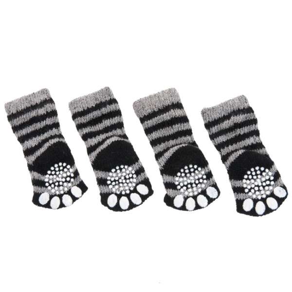 Karlie Doggy Socks Dog Socks Set of 4 - Black/Gray