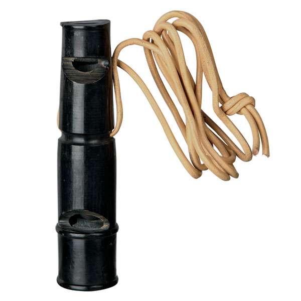 Trixie double-tone buffalo horn whistle, 9 cm