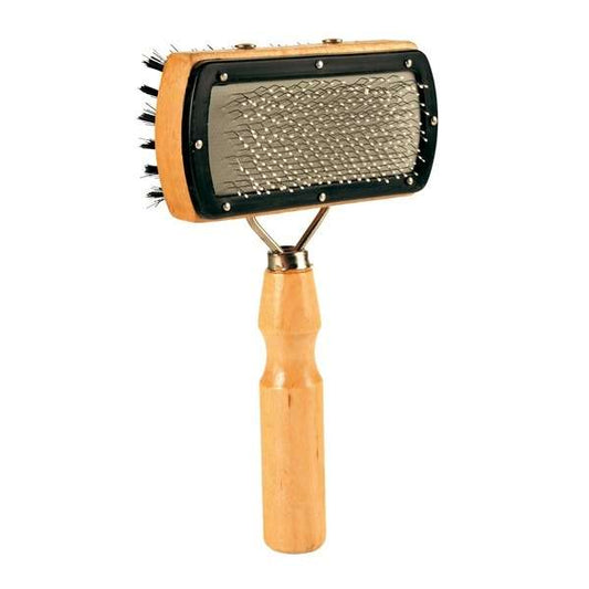 Trixie wooden brush - double-sided, 18 x 10 cm