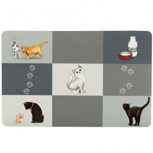 Trixie Bowl Mat Patchwork Cat - 44 × 28 cm