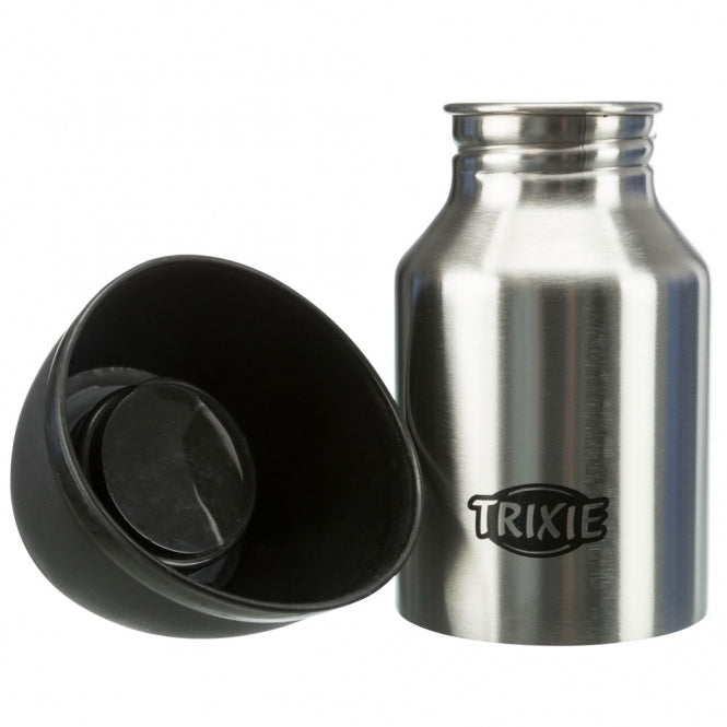 Trixie stainless steel bottle with drinking bowl