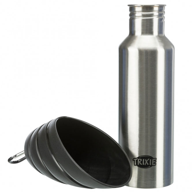 Trixie stainless steel bottle with drinking bowl