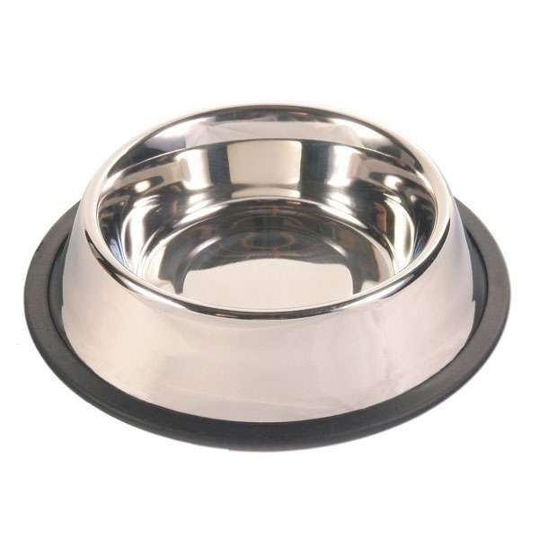 Trixie stainless steel bowl with rubber ring