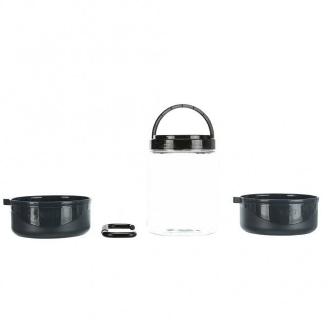 Trixie travel set of 2 bowls and food container