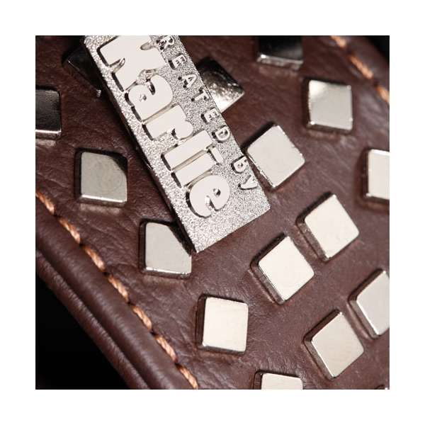 Karlie Vintage Halsband mit 4eck-Nieten 50mm - Braun