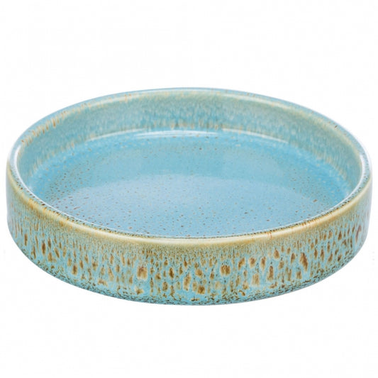 Trixie flat ceramic bowl with pattern - blue