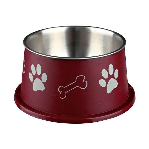Trixie long-eared bowl made of stainless steel with plastic coating