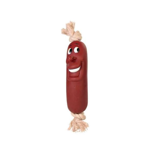 Trixie Vinyl Sausage on Rope - 12 cm