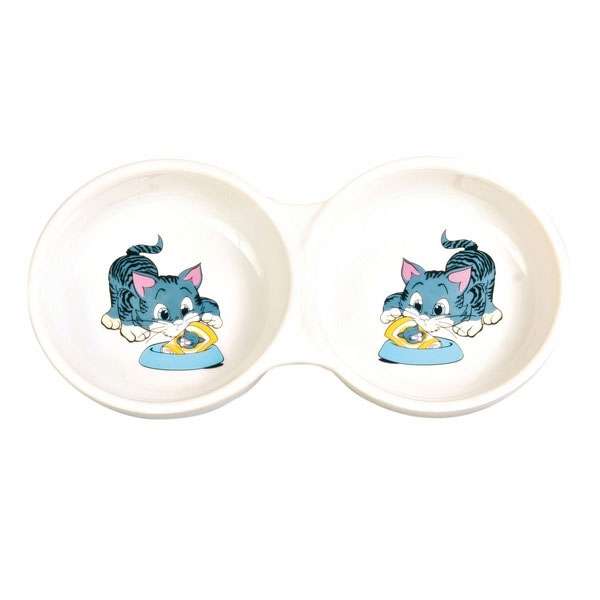 Trixie ceramic double bowl for cats
