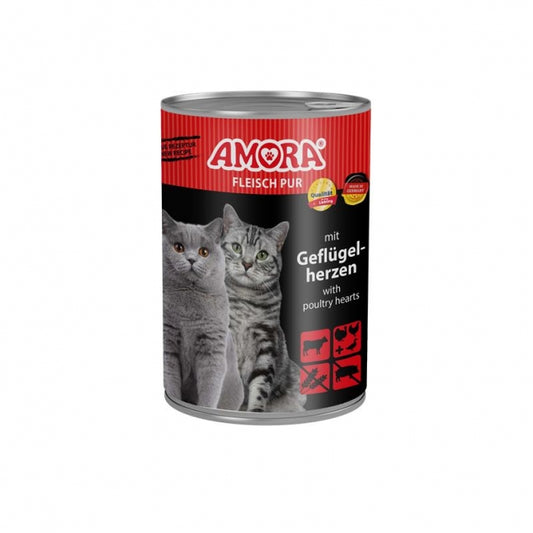Amora Cat Pure Meat with Poultry Hearts - 400g