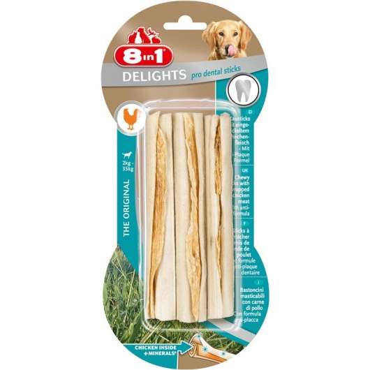 8in1 Dental Delights chewing sticks, pack of 3
