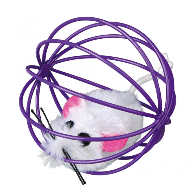 Trixie toy mouse in a wire ball