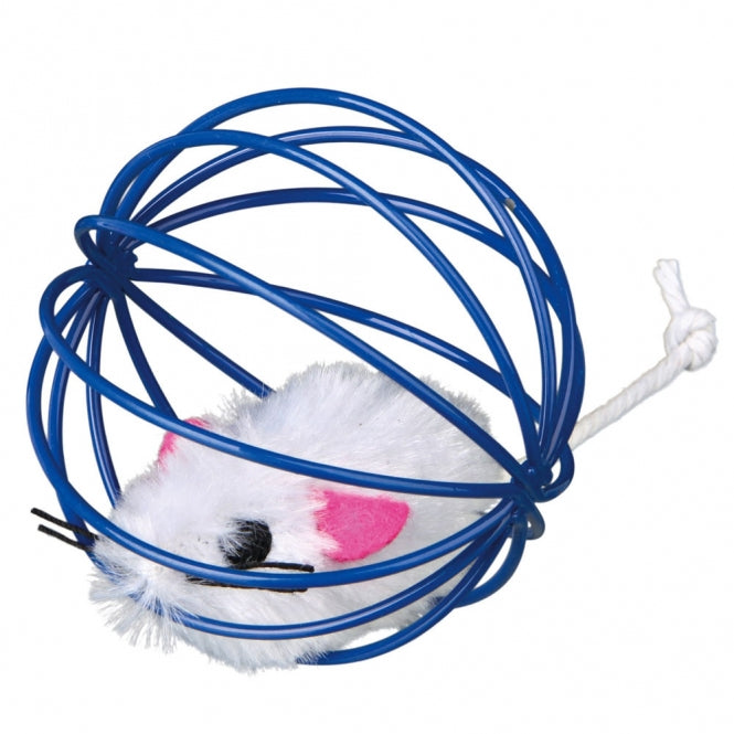 Trixie toy mouse in a wire ball