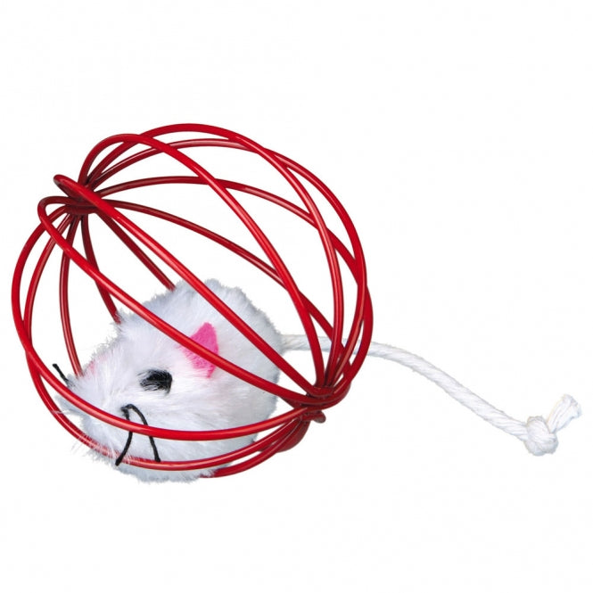 Trixie toy mouse in a wire ball