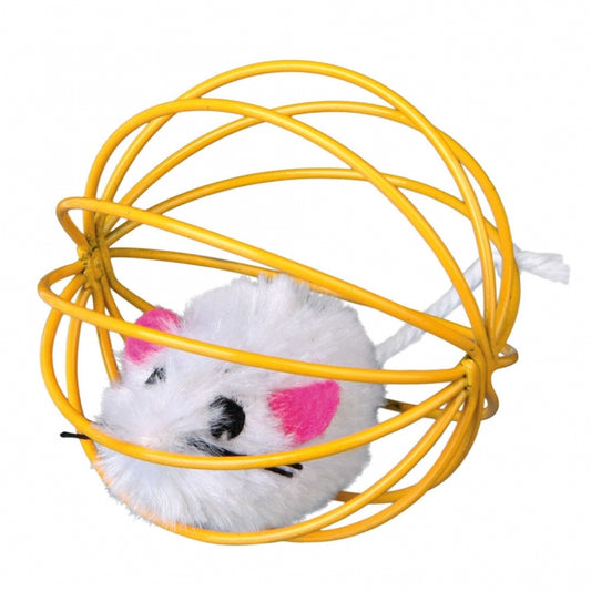 Trixie toy mouse in a wire ball