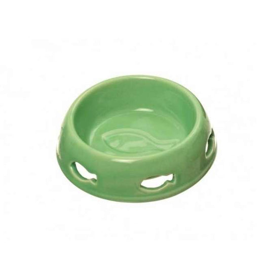 Karlie cat bowl with fish holes - 150ml, green