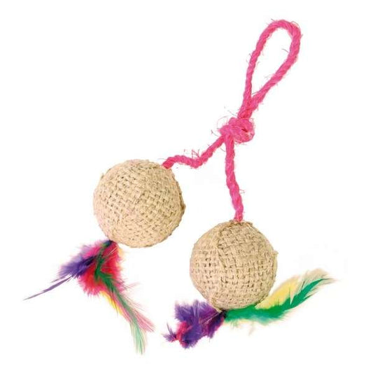 Trixie 2 Jute Balls with Sisal Ribbon and Catnip