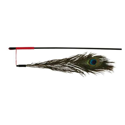Trixie fishing rod with peacock feather made of plastic/polyester