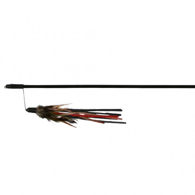 Trixie fishing rod with leather strap and feather