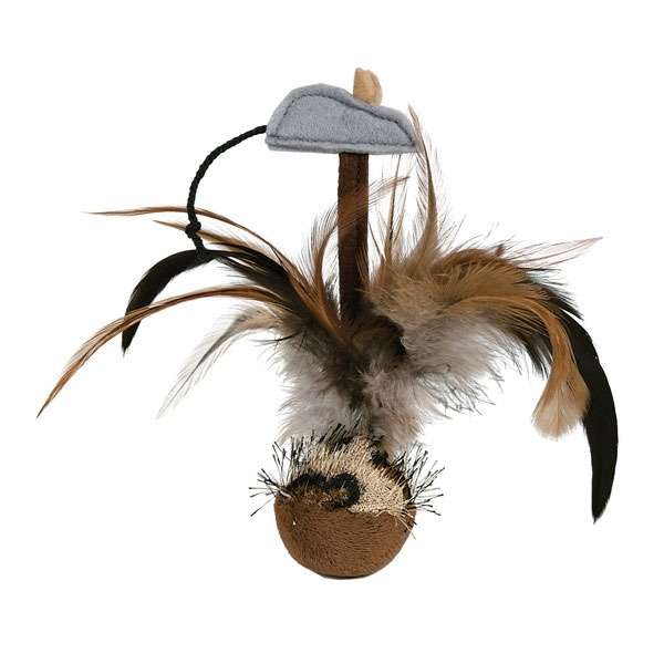 Trixie Stand-up Shuttlecock with Mouse - 15 cm