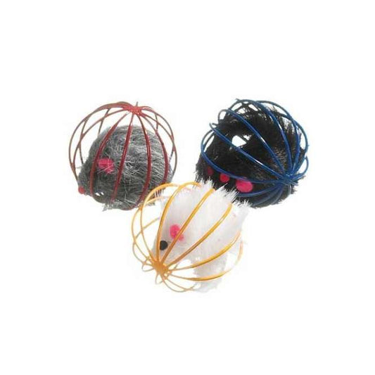 Karlie plush mouse in a mesh ball - approx. 5 cm