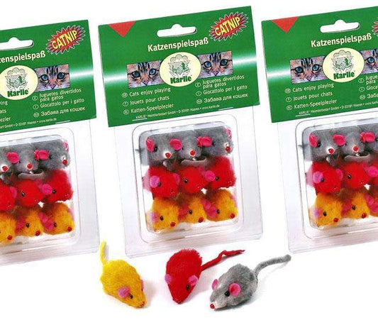 Karlie Colorful Fur Mice - Set of 9