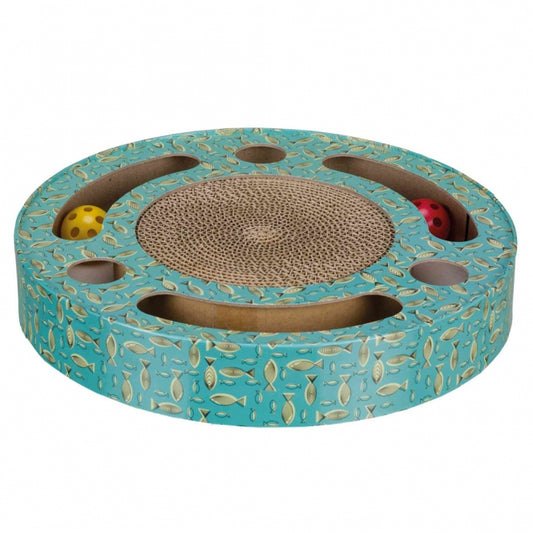 Trixie cardboard scratching drum with play balls