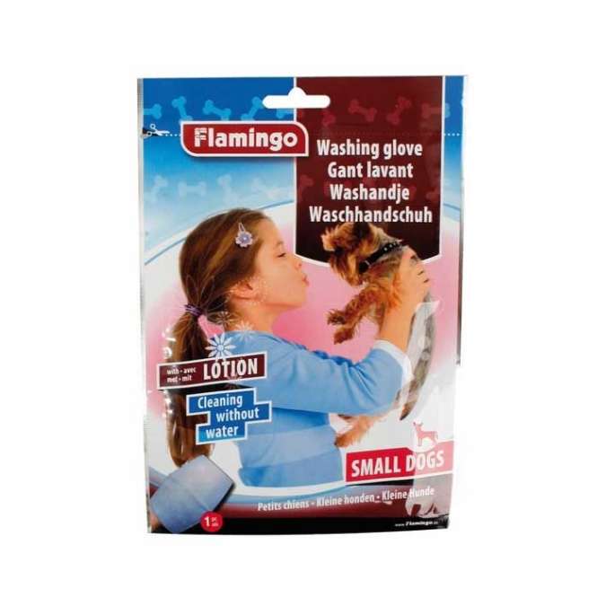 Karlie Flamingo Wash Mitt with Lotion for Dogs