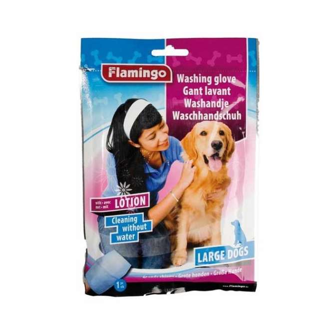 Karlie Flamingo Wash Mitt with Lotion for Dogs