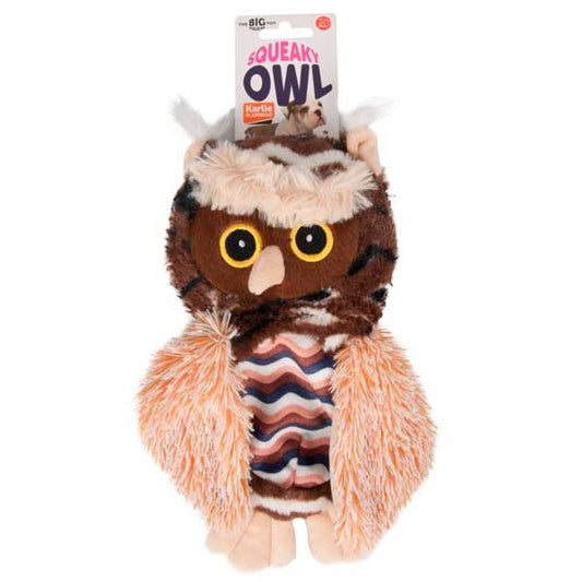 Karlie Flamingo Plush Toy Owl with Large Squeaker