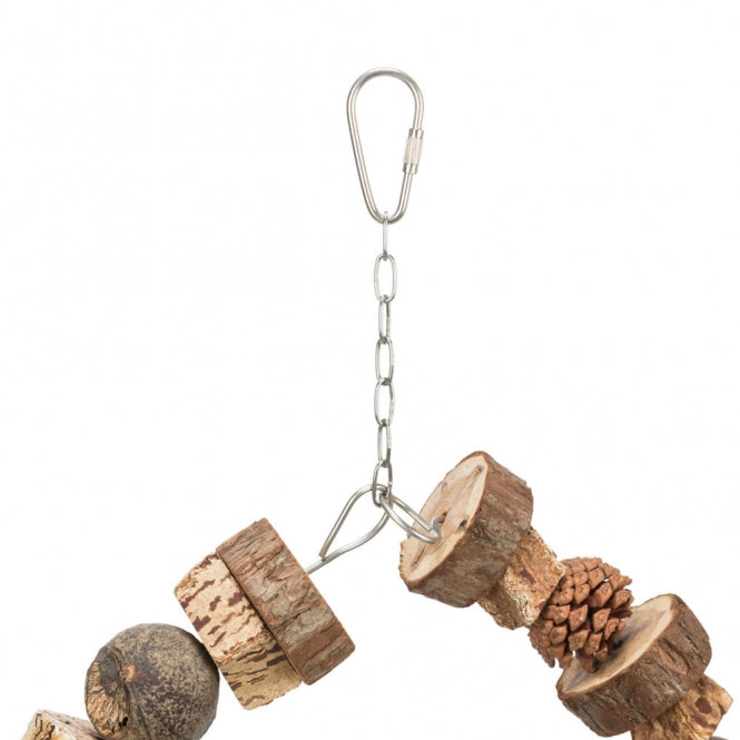 Trixie ring swing made of wood and pine cones - 18 cm