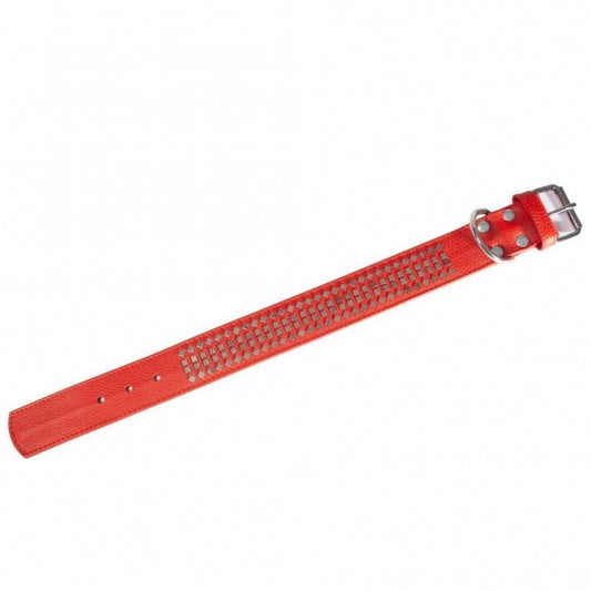 Karlie Vintage Collar with Square Rivets 50mm - Red