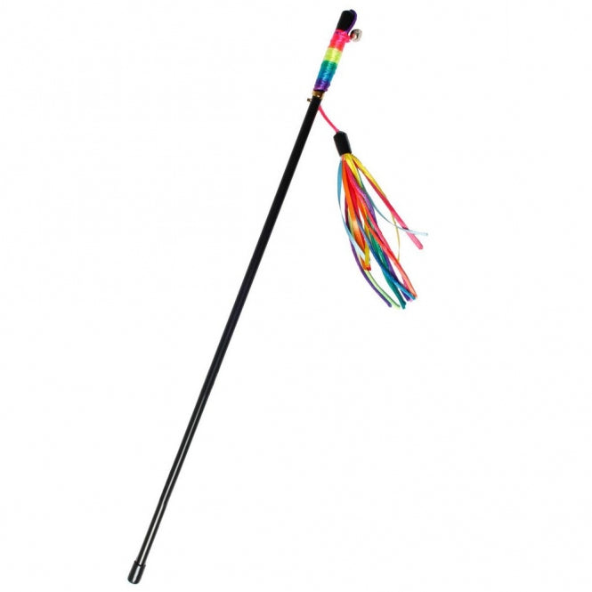 Karlie Flamingo cat fishing rod with rainbow threads