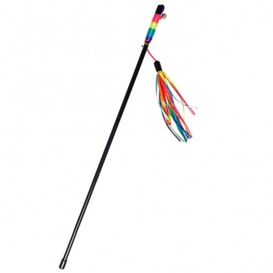Karlie Flamingo cat fishing rod with rainbow threads