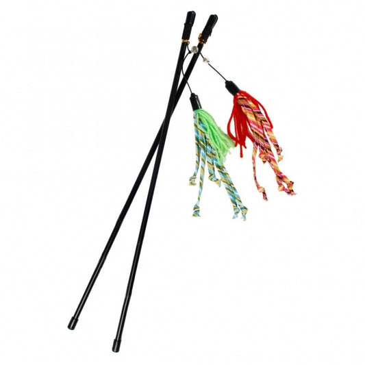 Karlie Flamingo cat fishing rod with nylon strips