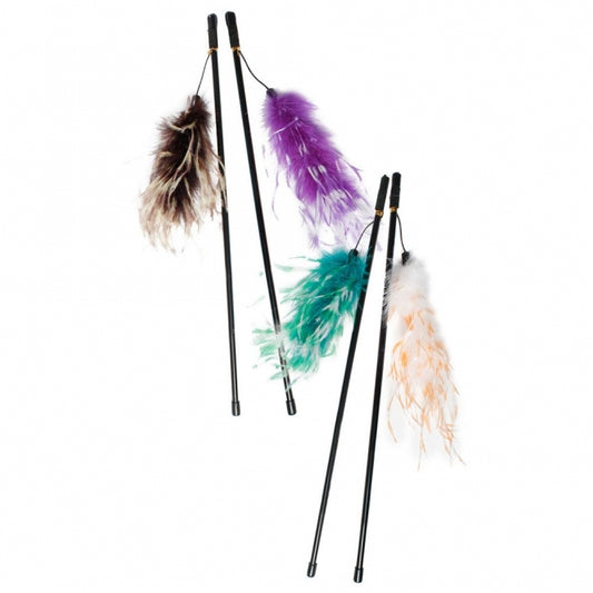 Karlie Flamingo cat fishing rod with ostrich feathers