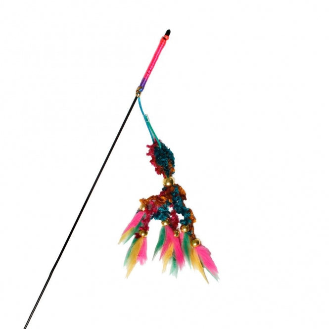 Karlie Flamingo cat fishing rod with velvet rod