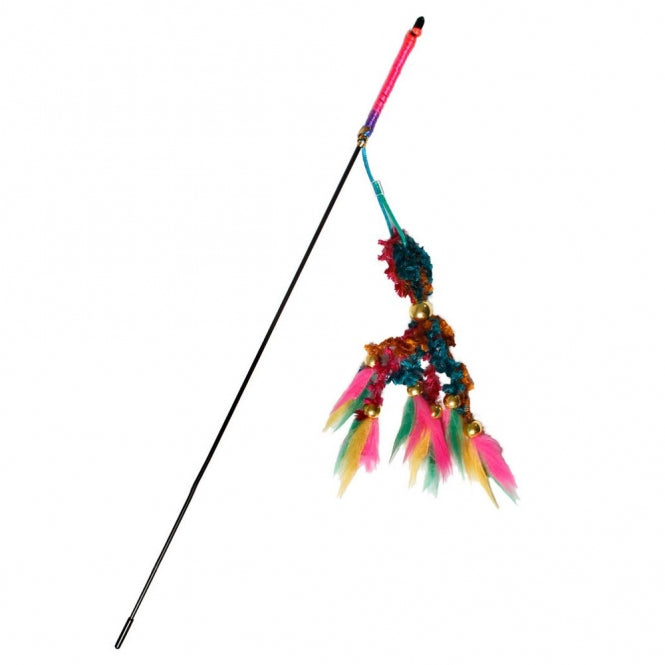 Karlie Flamingo cat fishing rod with velvet rod