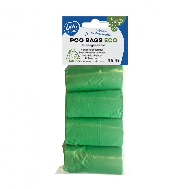 Duvoplus dog poop bags eco green - 4 x 20 pieces
