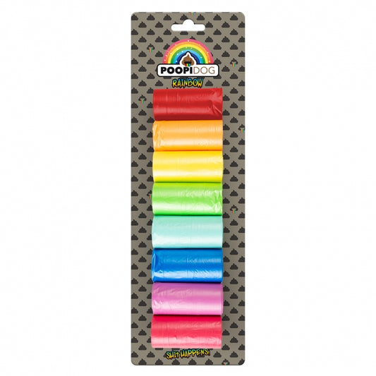 Poopidog Hundekotbeutel Rainbow - 8 x 20 Stück