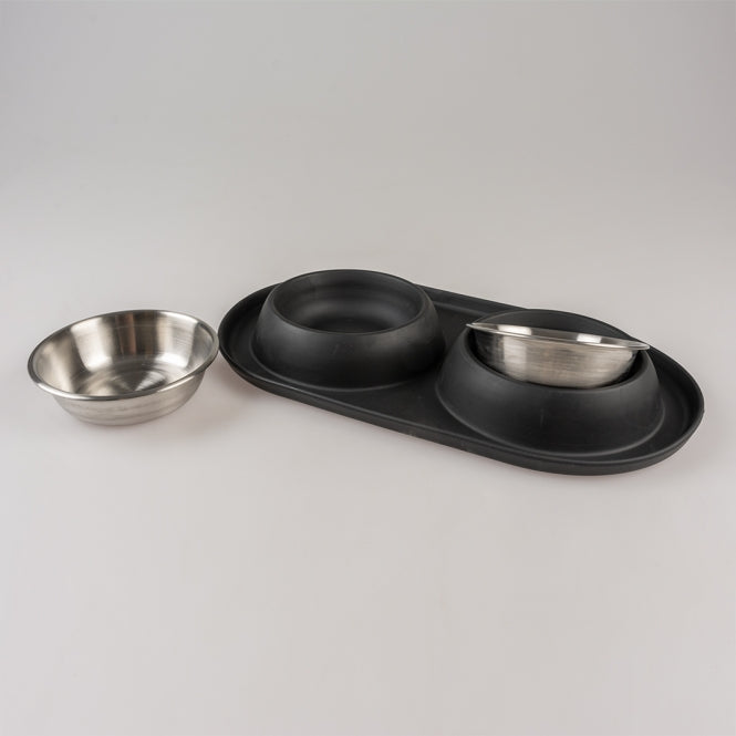 Duvoplus Dinner Set Rubber - black - 2 x 220ml
