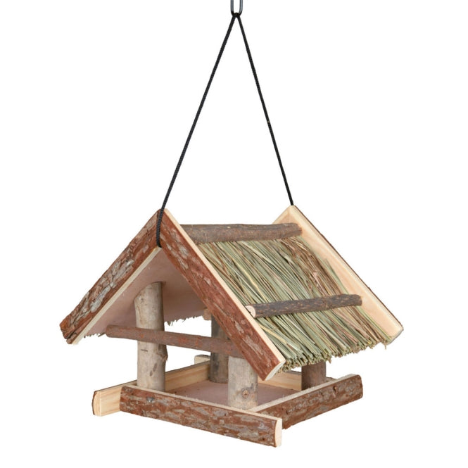Trixie bird feeder with grass roof