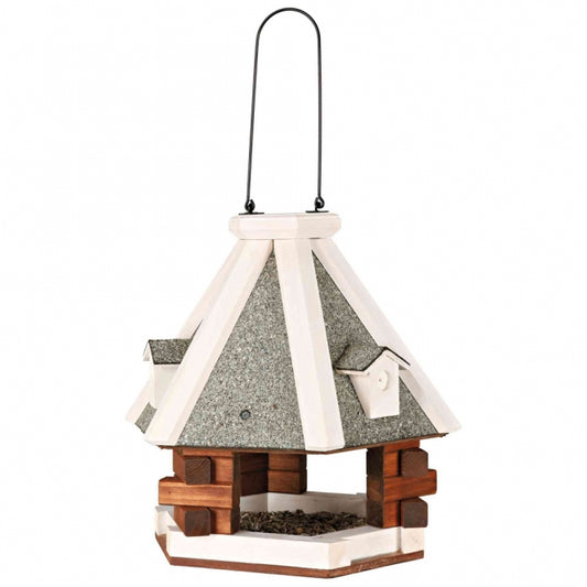 Trixie Hanging Bird Feeder - dark brown/white