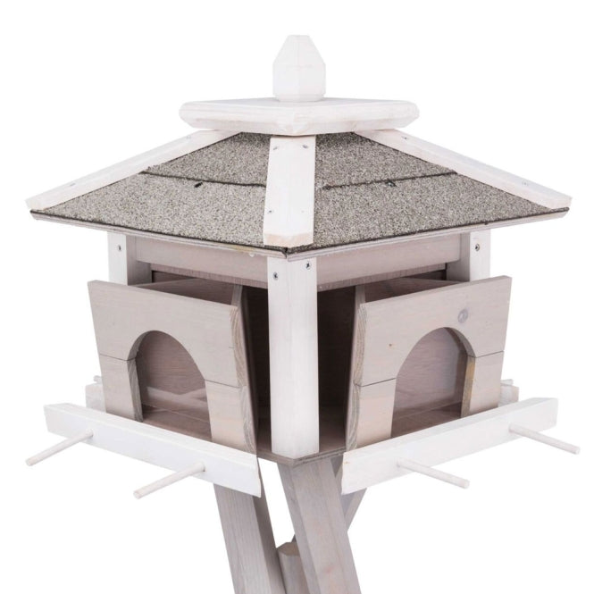 Trixie Bird Feeder with Stand - grey/white