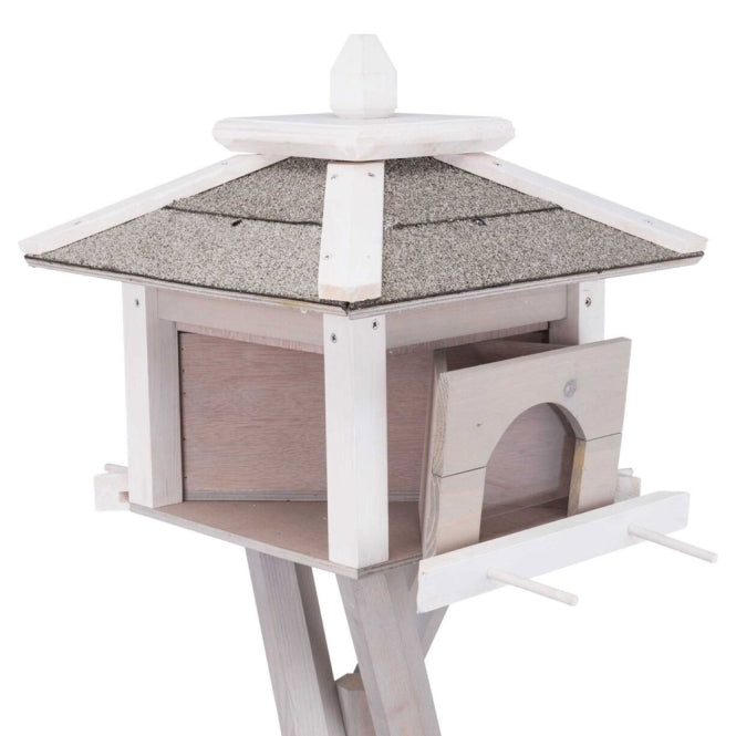 Trixie Bird Feeder with Stand - grey/white