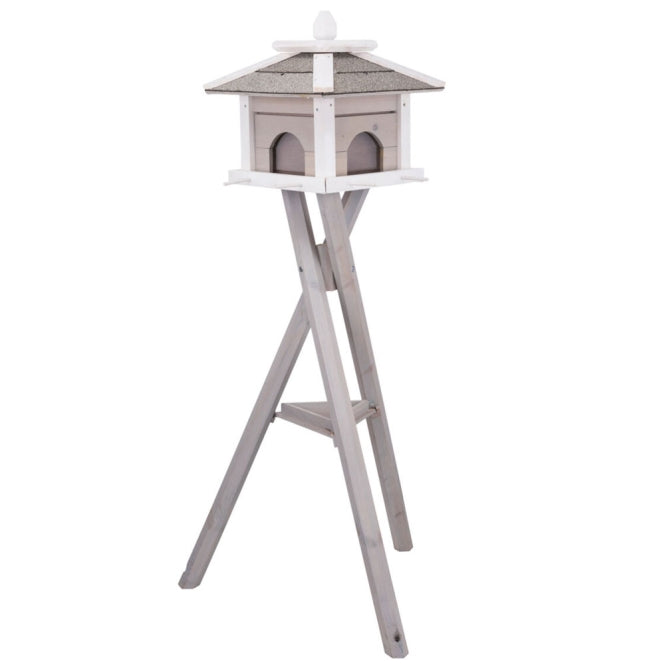 Trixie Bird Feeder with Stand - grey/white