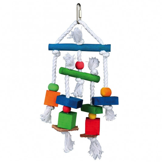 Trixie wooden toy on a rope