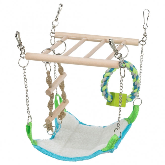 Trixie suspension bridge with hammock